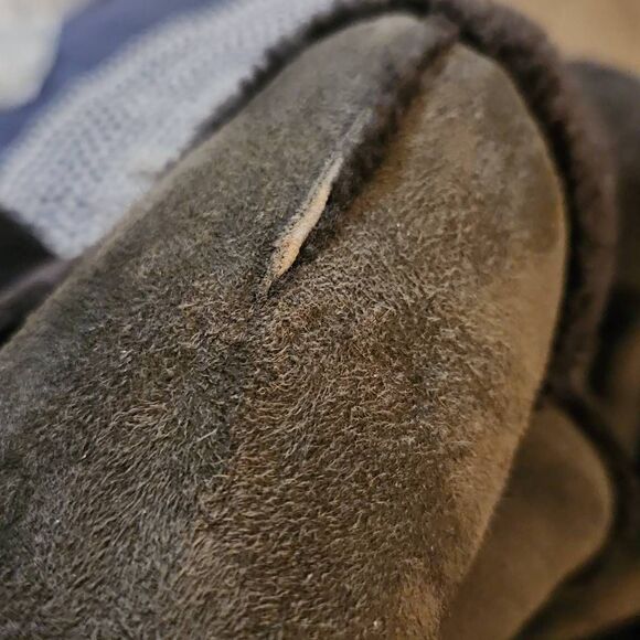 Zac Posen Suede Button Front Sherpa Jacket Size Medium - Picture 7 of 7